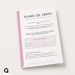 Plano de Parto digital em PDF para gestantes, um guia completo com opções de cores para impressão.