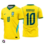 Arte digital da Fonte Seleção Brasil Copa 2026 em camisa para personalização de torcedores e celebrações do futebol.