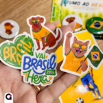 Artes para bottons brasil digitais com tema Copa do Mundo, perfeitas para personalização de acessórios.