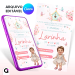 Convite digital jardim encantado interativo editável no Canva