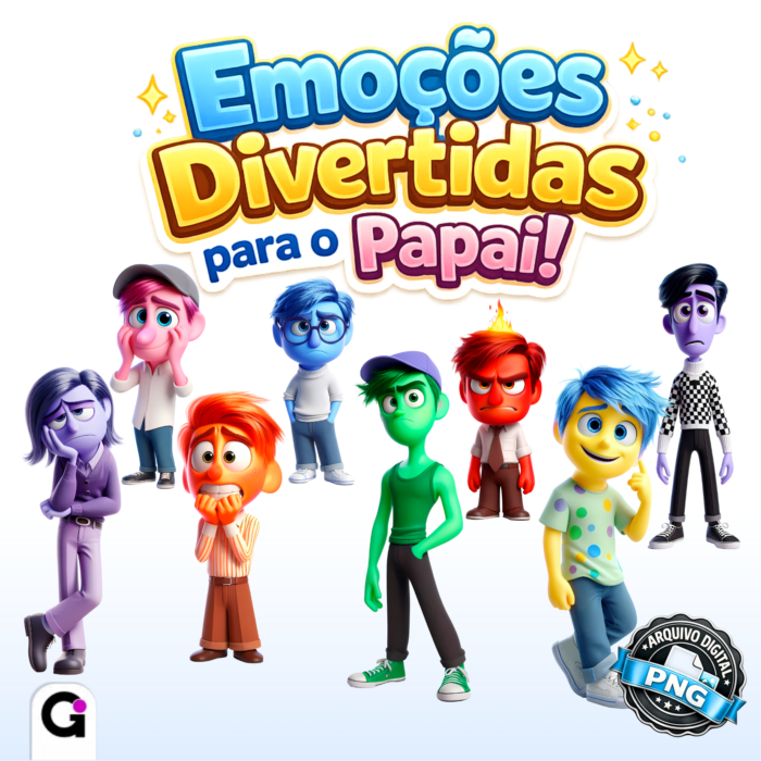 Kit Digital Dia dos Pais Emoções Divertidamente - Arquivo Digital PNG - Imagem 2