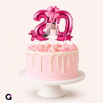 Kit topos balão metálicos para bolo de aniversário, números e letras editáveis no Canva.