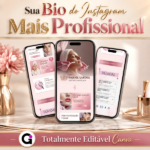 Design de Link da bio ESTÉTICA Template editável no canva em tons pastel rosa para esteticistas