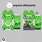 Caixa McLanche Feliz Hulk para festas infantis, arquivo digital pronto para corte e impressão em Studio e PDF.