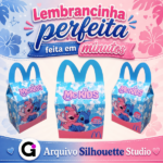 Caixa Mc Lanche Feliz Stitch e Angel - Molde de Corte - Imagem 2