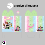 Arte digital de Caixa McLanche temática As Meninas Superpoderosas em formato Studio e PDF para impressão e corte, perfeita para festas infantis.