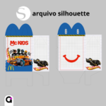 Caixa Mc Lanche Hot Wheels para festa infantil, arquivo digital Studio e PDF pronto para imprimir e cortar com tema de carrinhos de corrida.