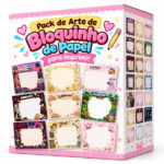 Pack de Arte Bloquinho de Papel para Imprimir com 51 modelos digitais variados, incluindo Ursinhos fofos, Stranger Things, Star Trek, Roblox, Moranguinho, Cocô fofo, Margaridas, GTA V, Gatinhos, Ursinho Seja Luz, Romance, Dragões, Doctor Who, Coragem Cão Covarde, Chaves, Cerejas Coquette, BT21, BTS, Abelhas, Garfield, GTA VI, Snoopy, Minecraft, Harry Potter Chibi, Magia e Bruxaria, Scooby-Doo, Stitch, Naruto, BTS Tons Pastéis, Chaves Personagens, The Vampire Diaries, Japão tradicional, Snoopy Charlie Brown Sally, Izuku Midoriya Deku, Capivaras Paz, BTS I Purple You, Flamengo, Floral Rosas, Borboletas Tudo no seu Tempo, Organização Bons Planos, Dia dos Professores, Outubro Rosa, Setembro Amarelo, Novembro Azul, Natal, As Meninas Superpoderosas, F.R.I.E.N.D.S, Hello Kitty, Pânico Ghostface, Coraline, As Meninas Superpoderosas Florzinha Lindinha Docinho, oferecendo praticidade para papelaria personalizada.