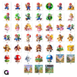 kit ClipArt Super Mario 3D PNG com Mario, Luigi, Peach e Yoshi em alta qualidade para festas e projetos.